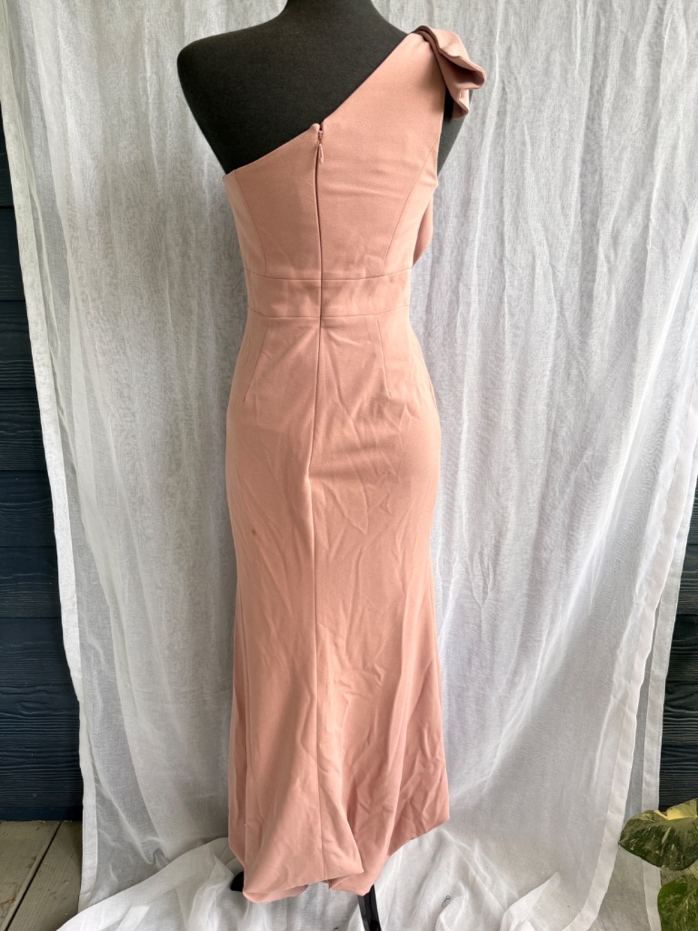 Azazie Rinna Dusty Rose Mermaid Gown | C | One Shoulder Formal Dress | Bridesmai - Picture 5 of 7